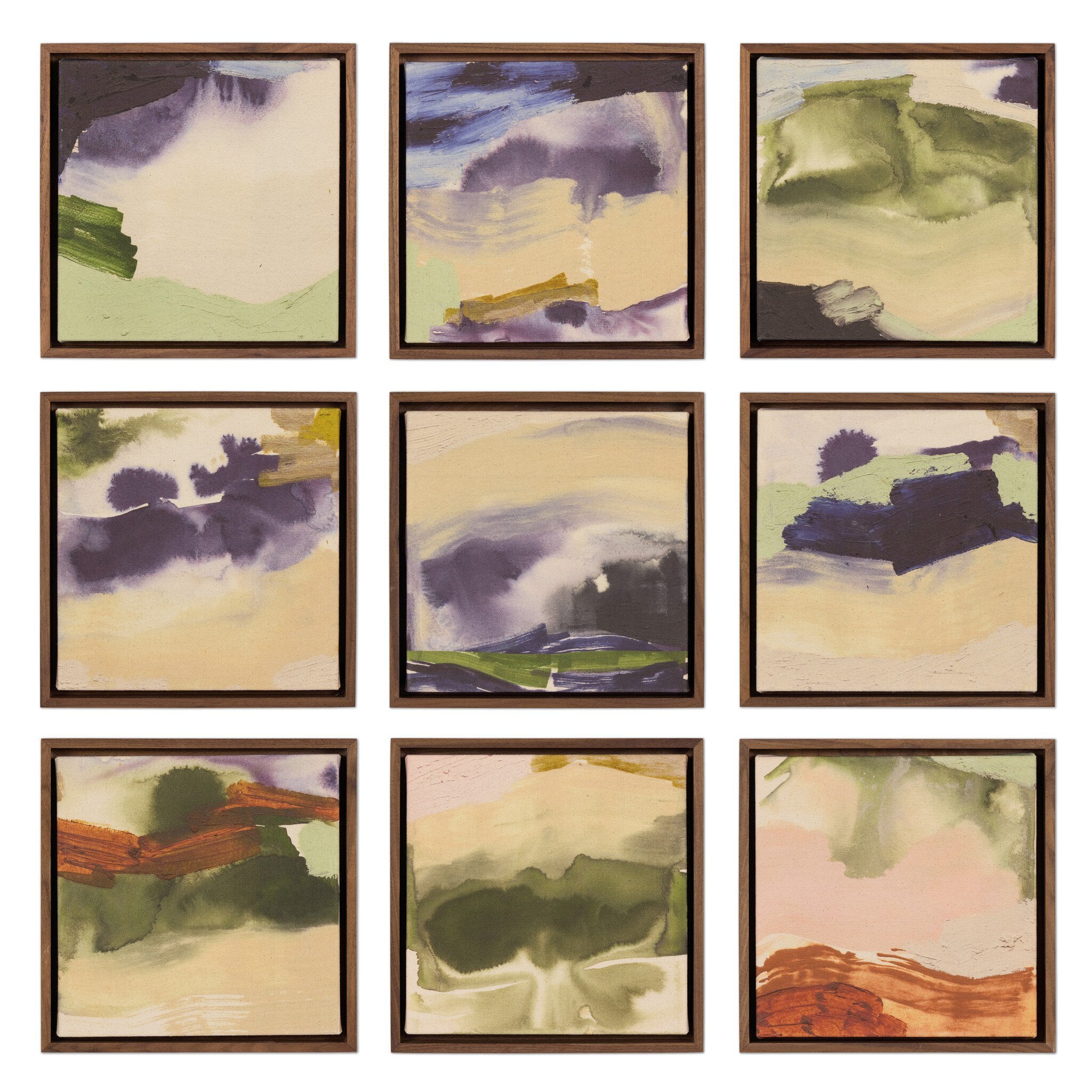 Four Hands x Beth Winterburn Summer Storm Framed Art Set of 9 - styled view