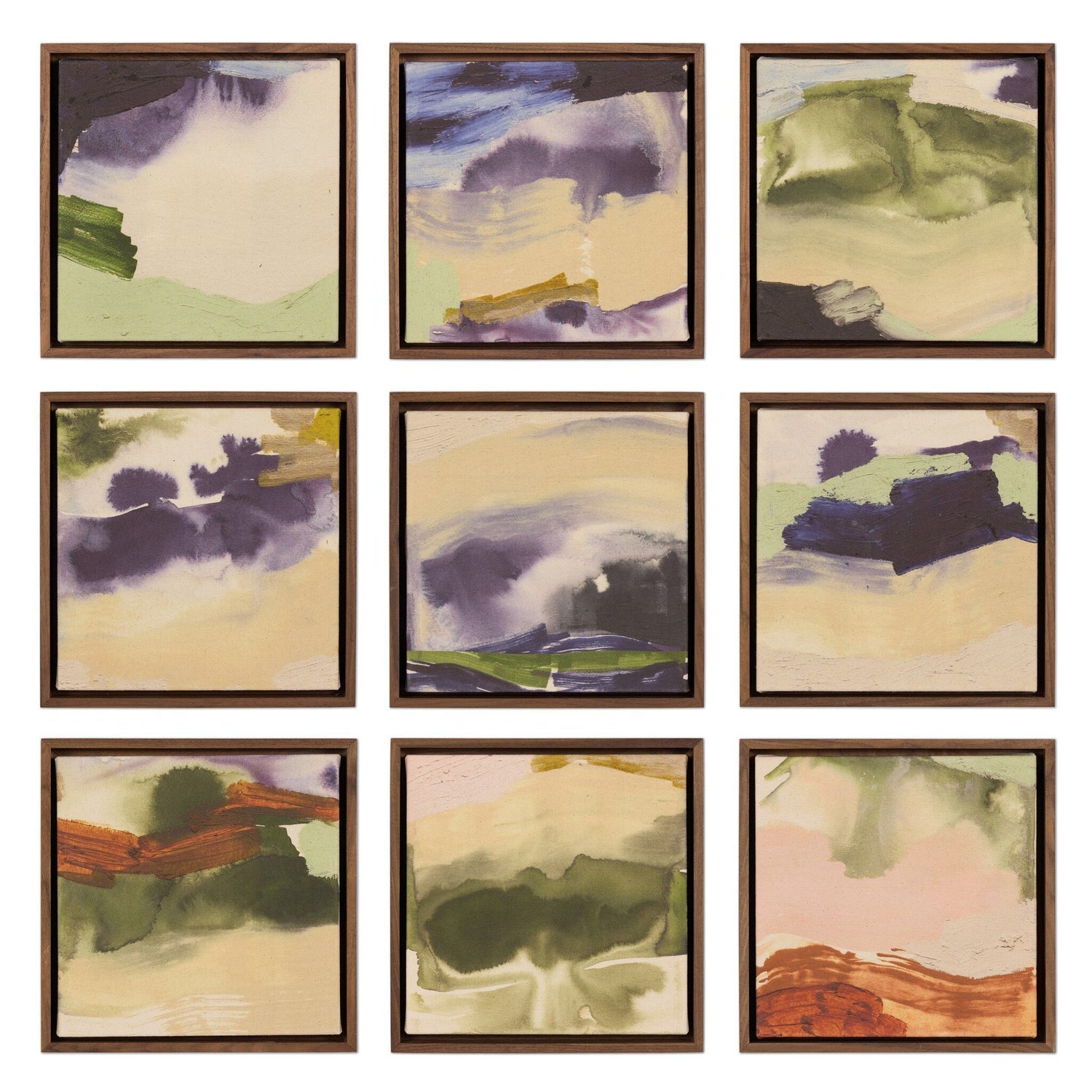 Four Hands x Beth Winterburn Summer Storm Framed Art Set of 9 - styled view