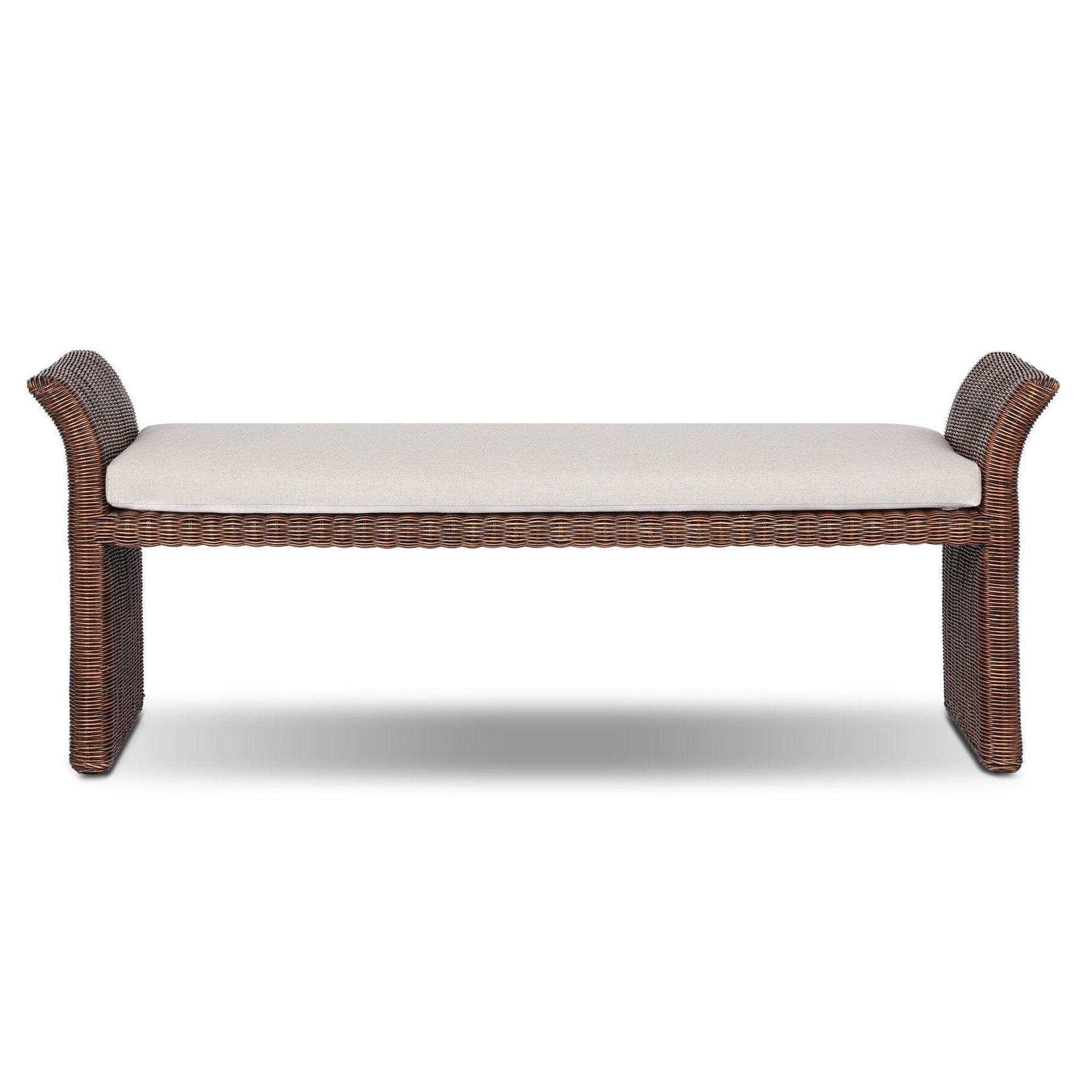 Four Hands Fiora Lynchart Sand Accent Bench - back view