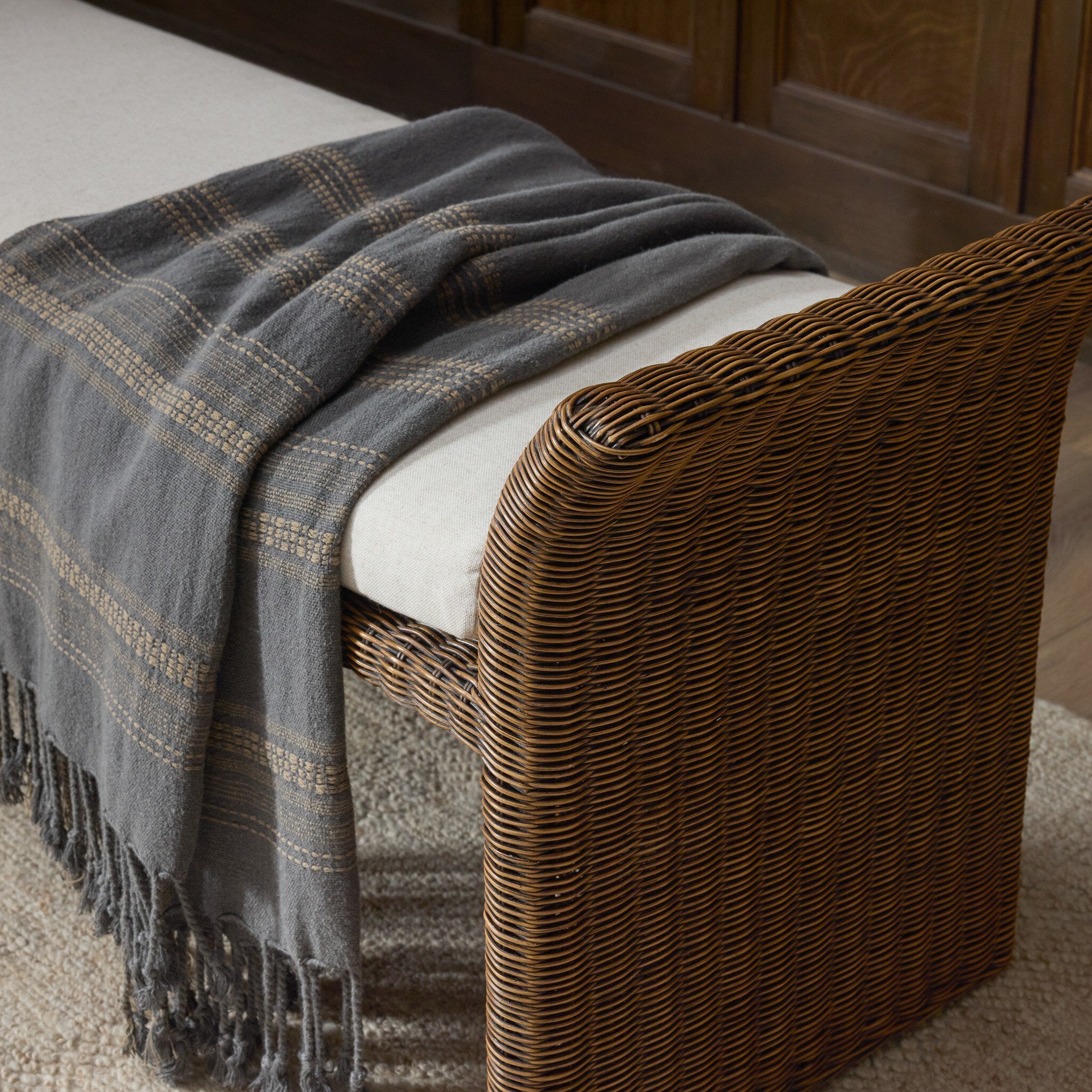 Four Hands Fiora Lynchart Sand Accent Bench - detail 9