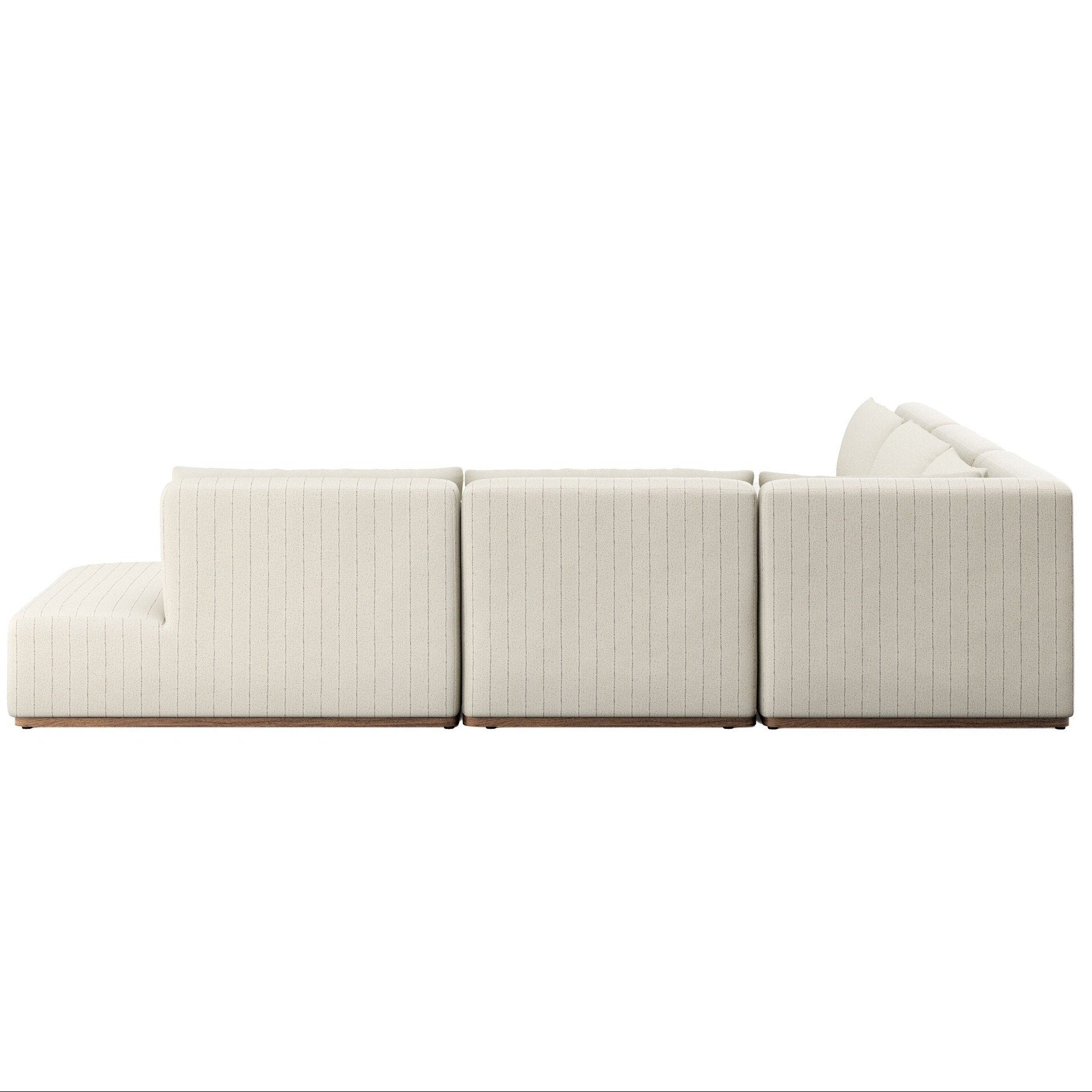 Four Hands Adler Amalfi Natural 5 Piece Outdoor Sectional Sofa w/Bumper Chaise - back view
