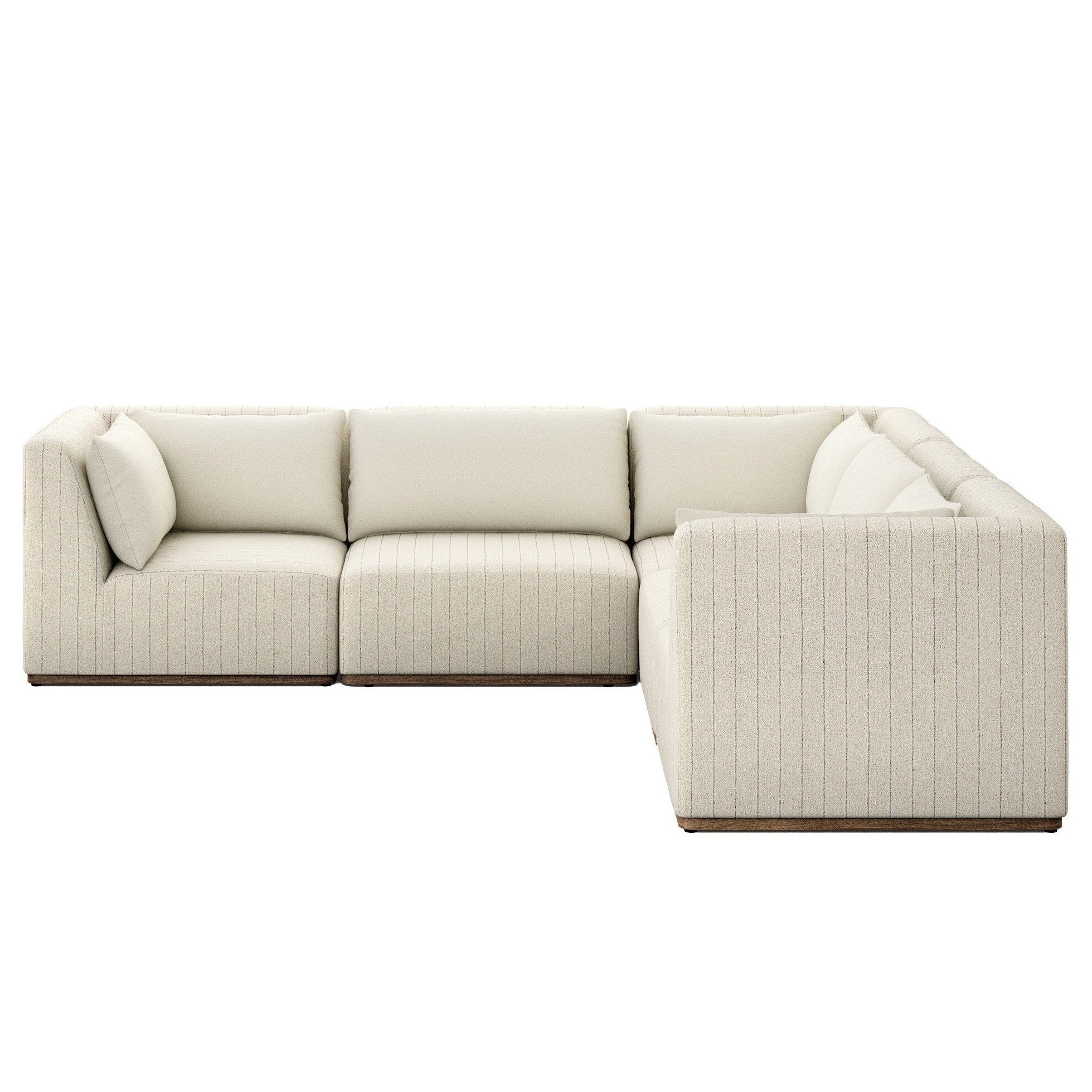 Four Hands Adler Amalfi Natural 5 Piece Outdoor Sectional Sofa - front view