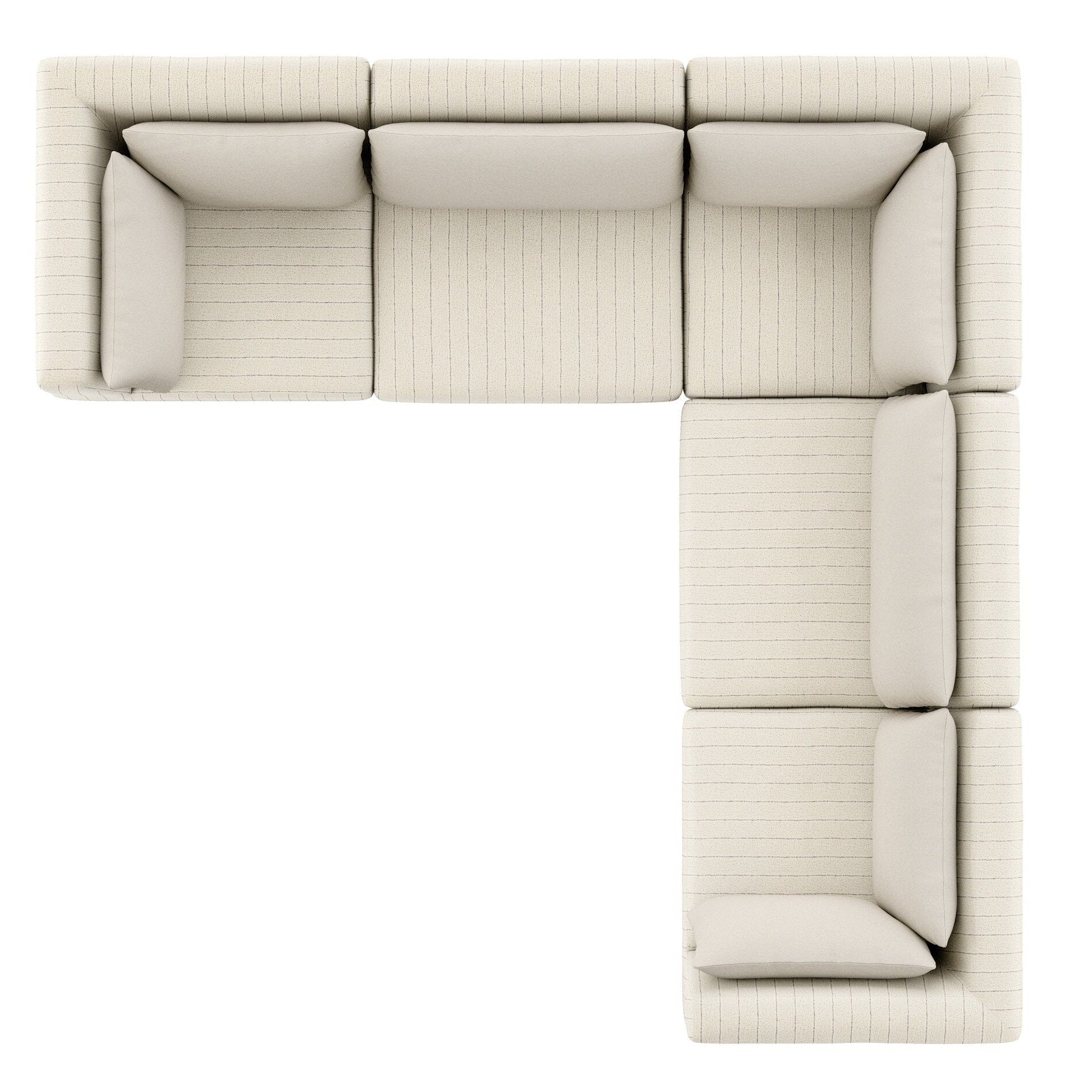 Four Hands Adler Amalfi Natural 5 Piece Outdoor Sectional Sofa - top-down view