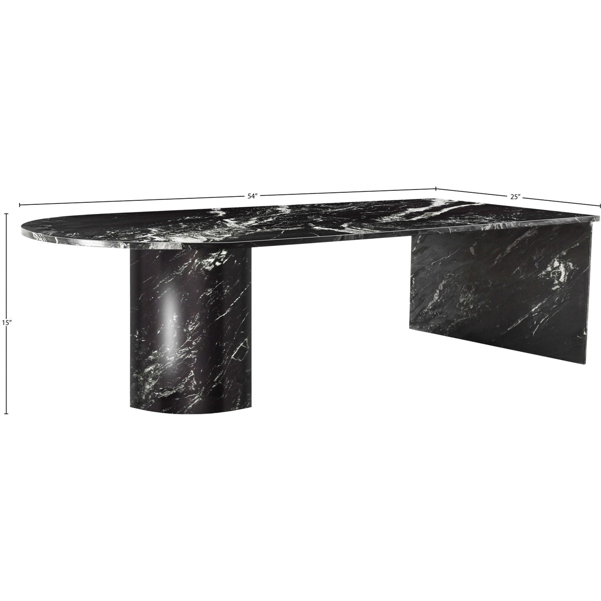 Salerno Black Genuine Marble Coffee Table