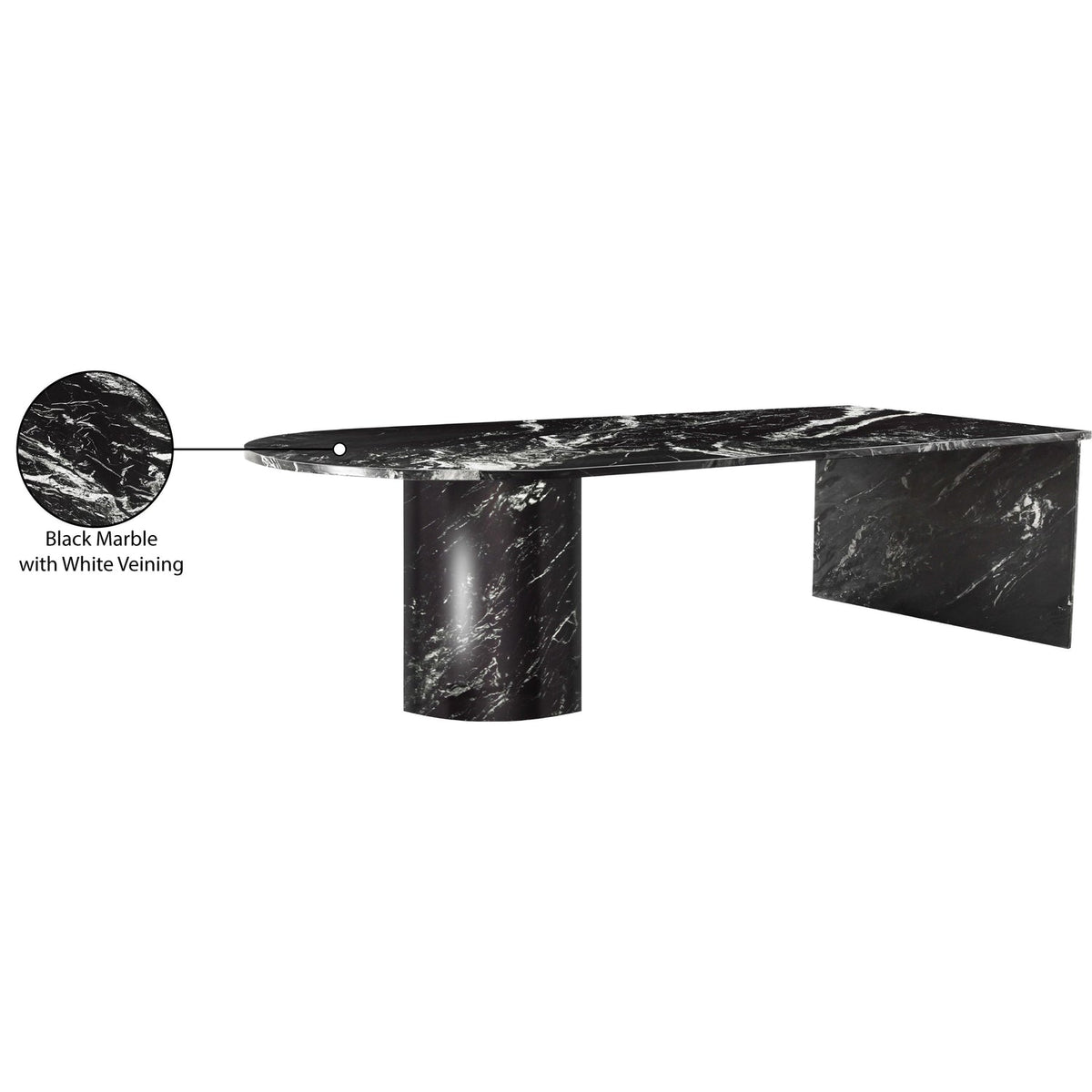 Salerno Black Genuine Marble Coffee Table