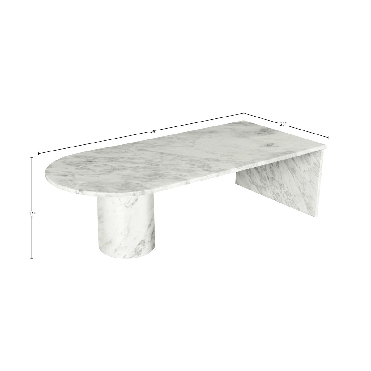 Salerno White Genuine Marble Coffee Table