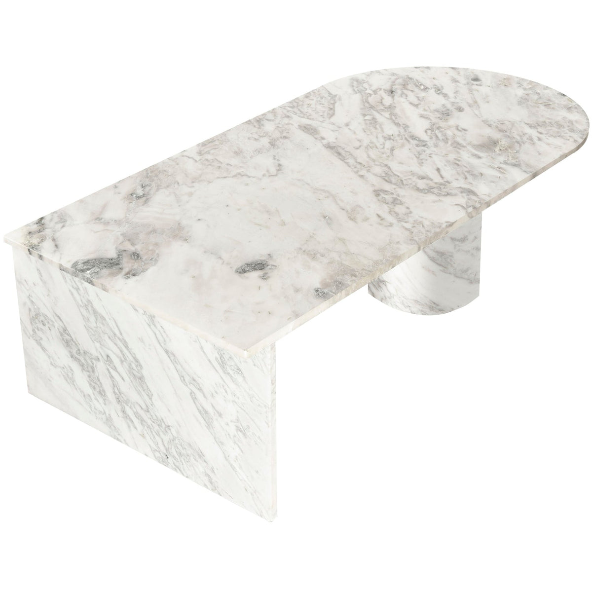 Salerno White Genuine Marble Coffee Table
