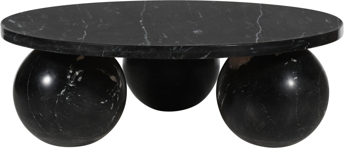 Spherical Black Genuine Marble Coffee Table (4 Boxes)
