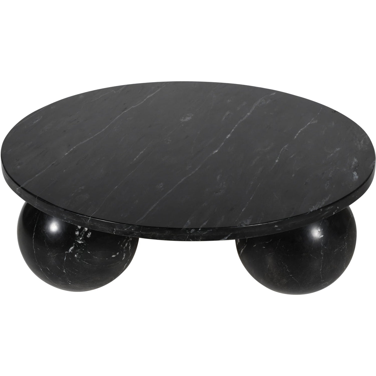 Spherical Black Genuine Marble Coffee Table (4 Boxes)
