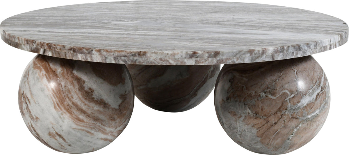 Spherical Brown Genuine Marble Coffee Table (4 Boxes)