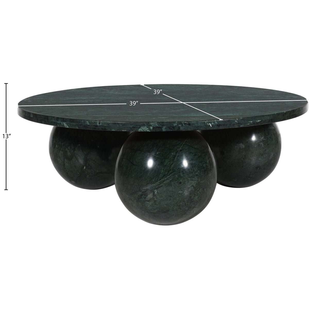 Spherical Green Forest Genuine Marble Coffee Table (4 Boxes)