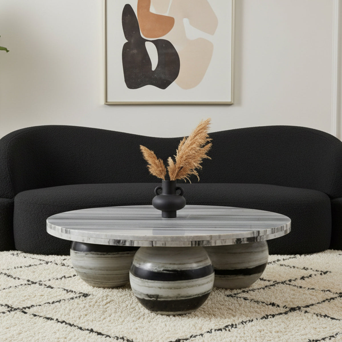 Spherical Panda Genuine Marble Coffee Table (4 Boxes)