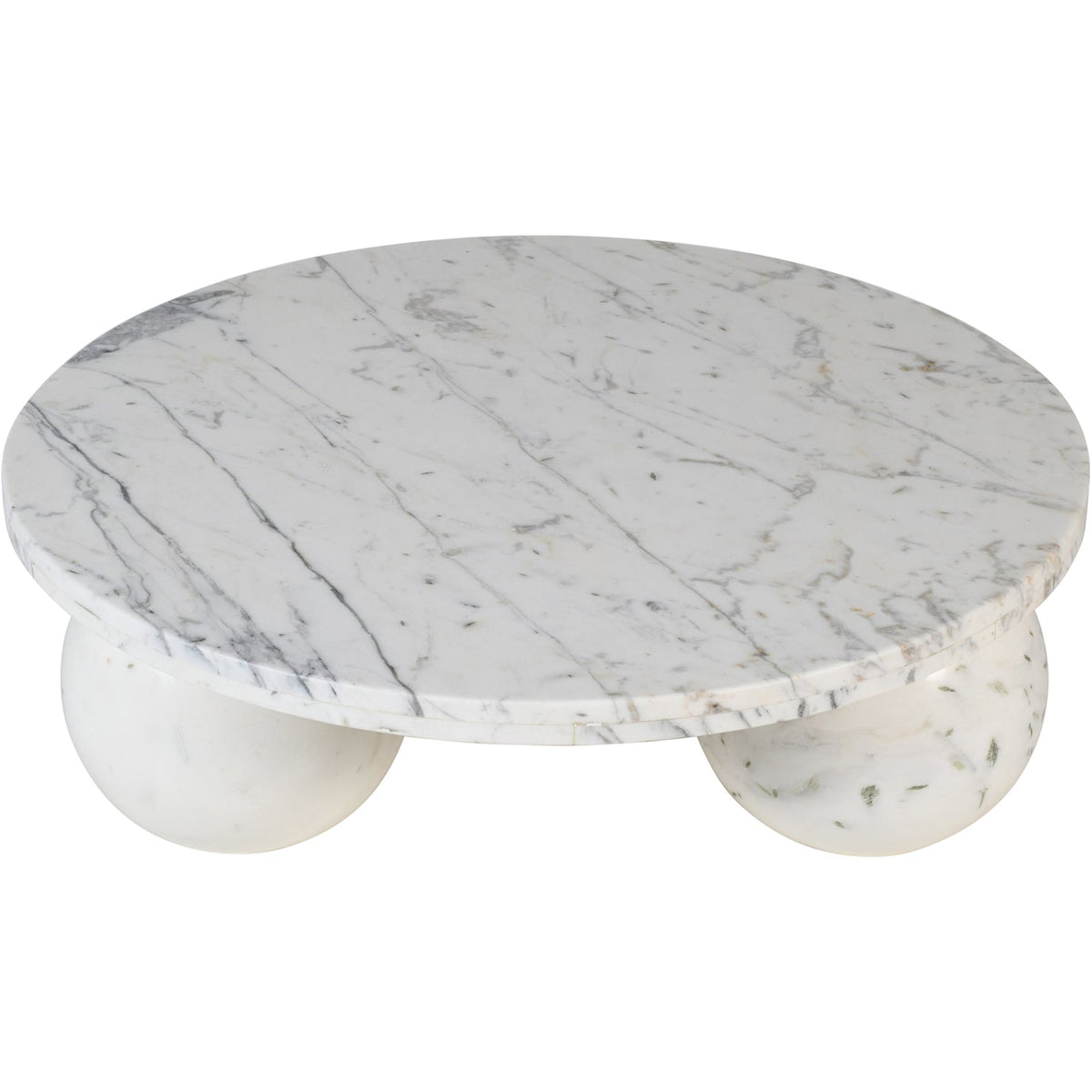 Spherical White Genuine Marble Coffee Table (4 Boxes)