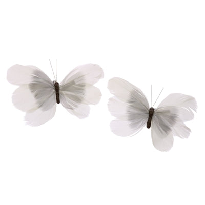 Feather Butterflies Clip Set of 8