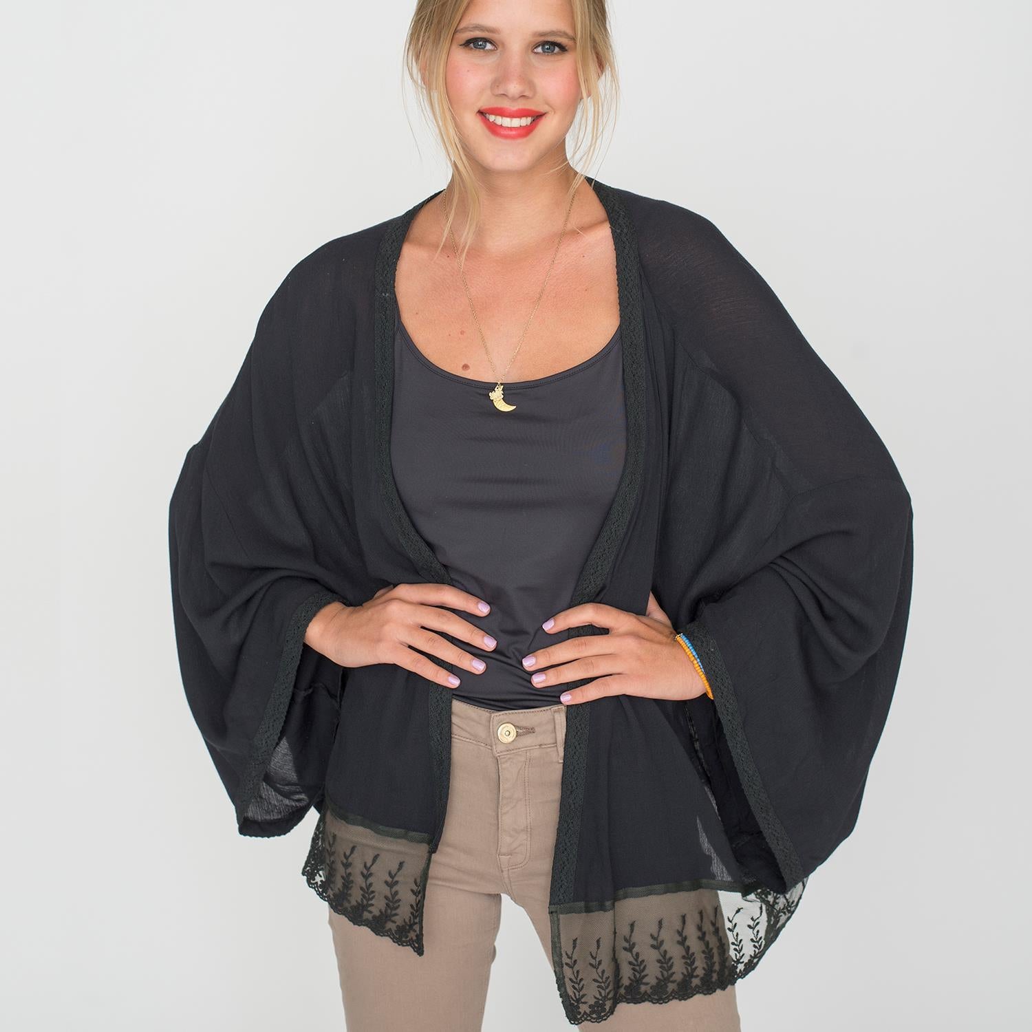 Elena Black Coverlet