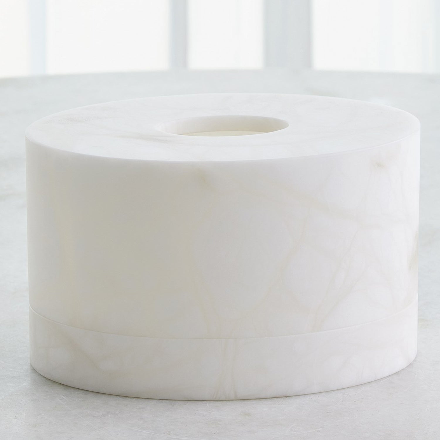 Global Views Alabaster Oval Tissue Box