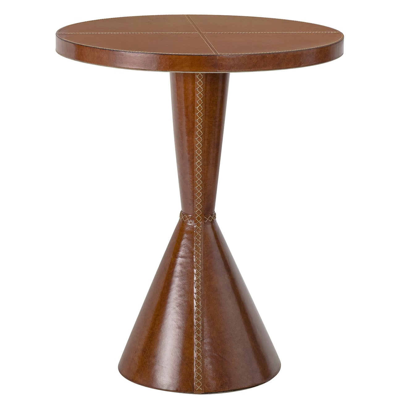 Regina Andrew Gabe Leather Cognac Accent Table