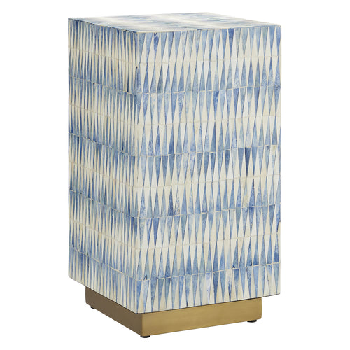 Currey & Co Nadene Blue/White Accent Table