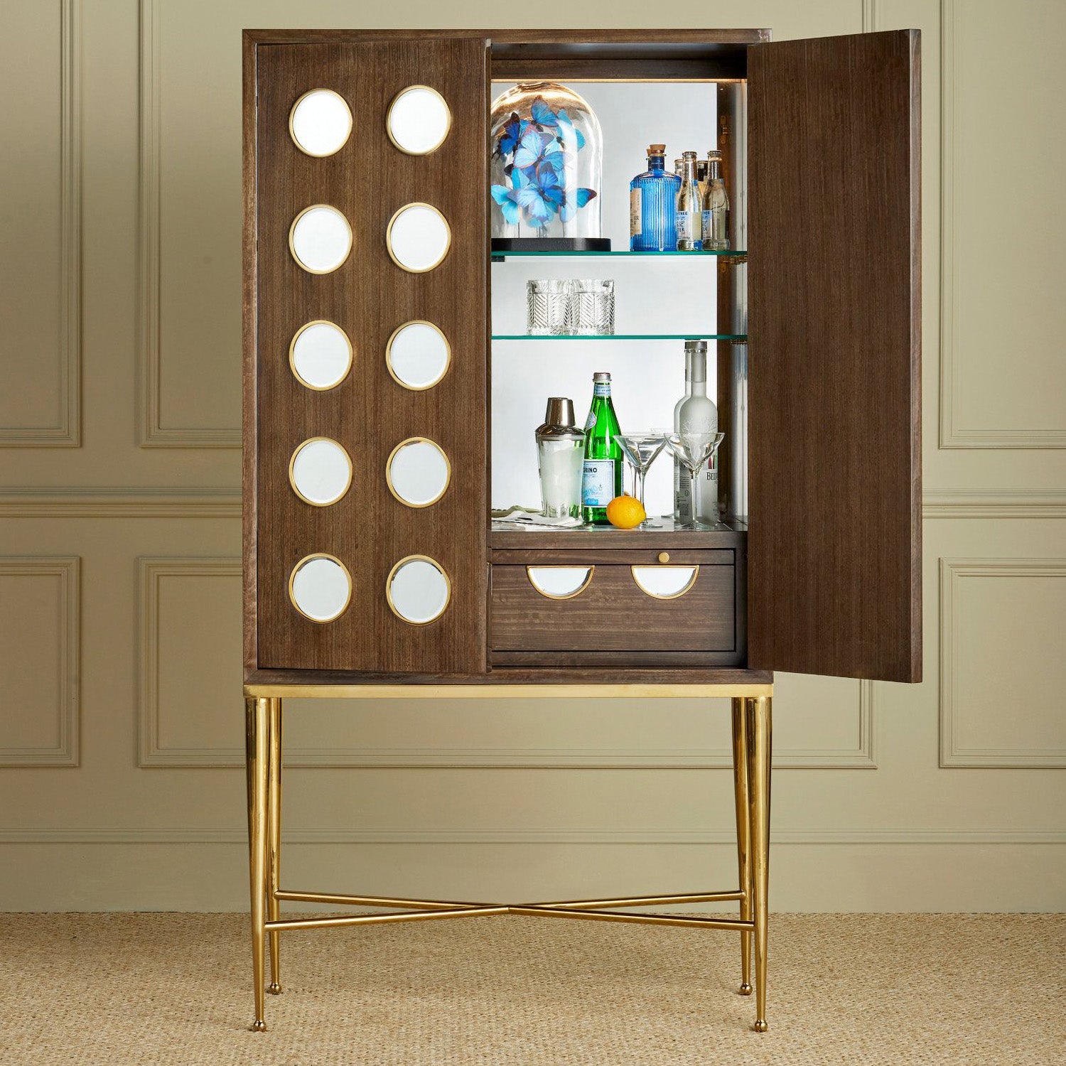 Currey & Co Colette Bar Cabinet - Final Sale