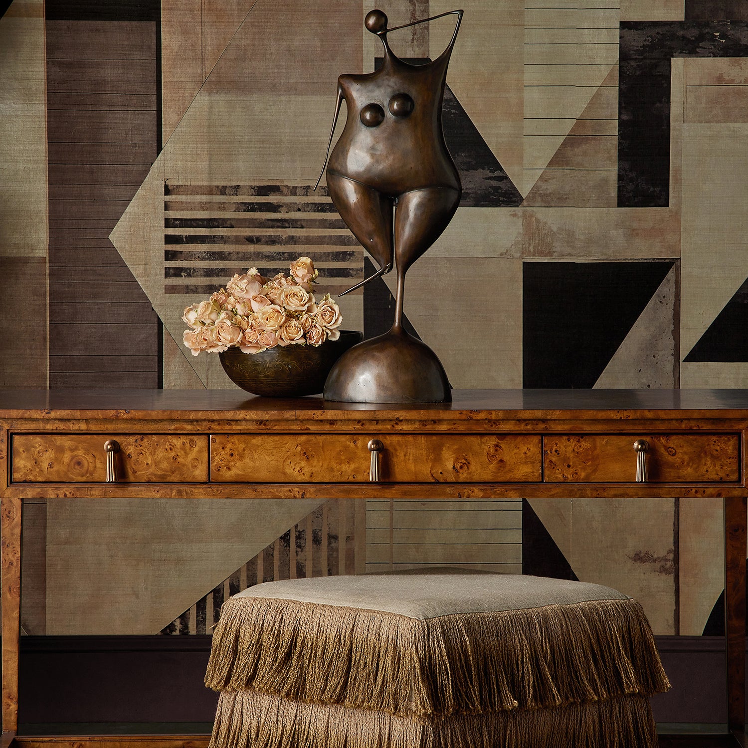 Currey & Co Evie Burl Writing Desk