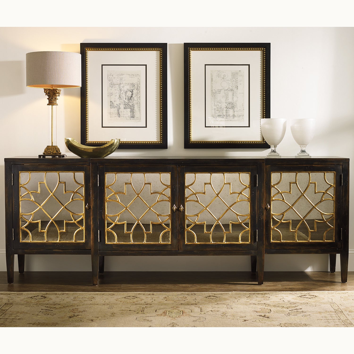 Hooker Furniture Sanctuary Four-Door Mirrored Console