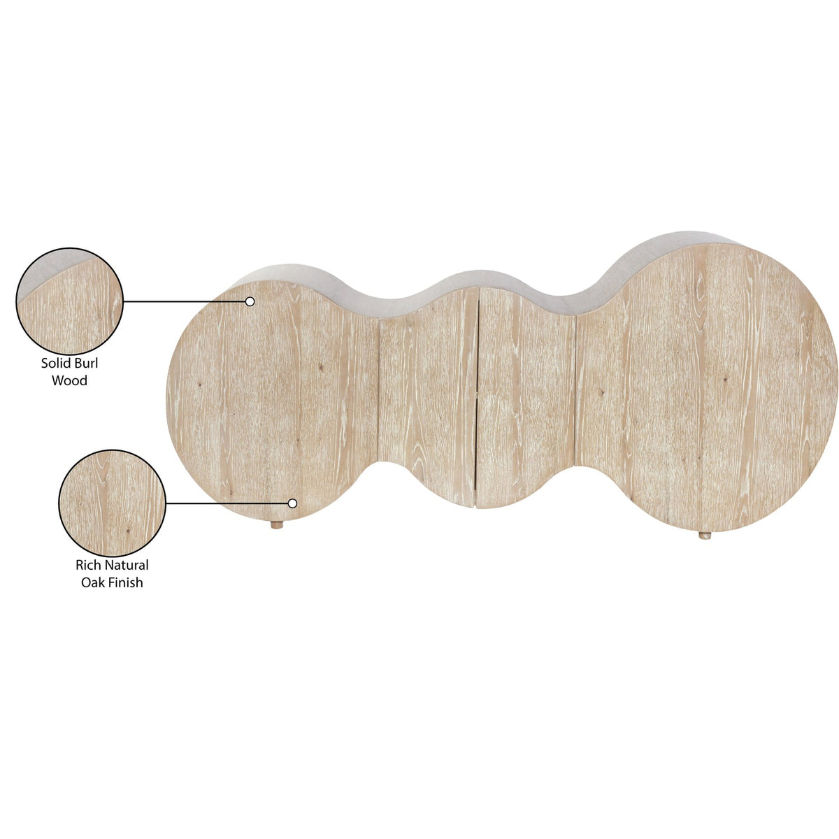 Sono Oak Burl Wood Sideboard Buffet