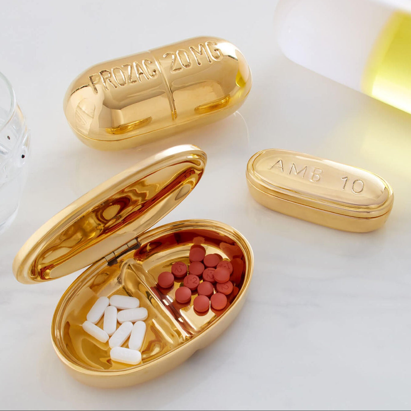 Jonathan Adler Brass Prozac Pill Box
