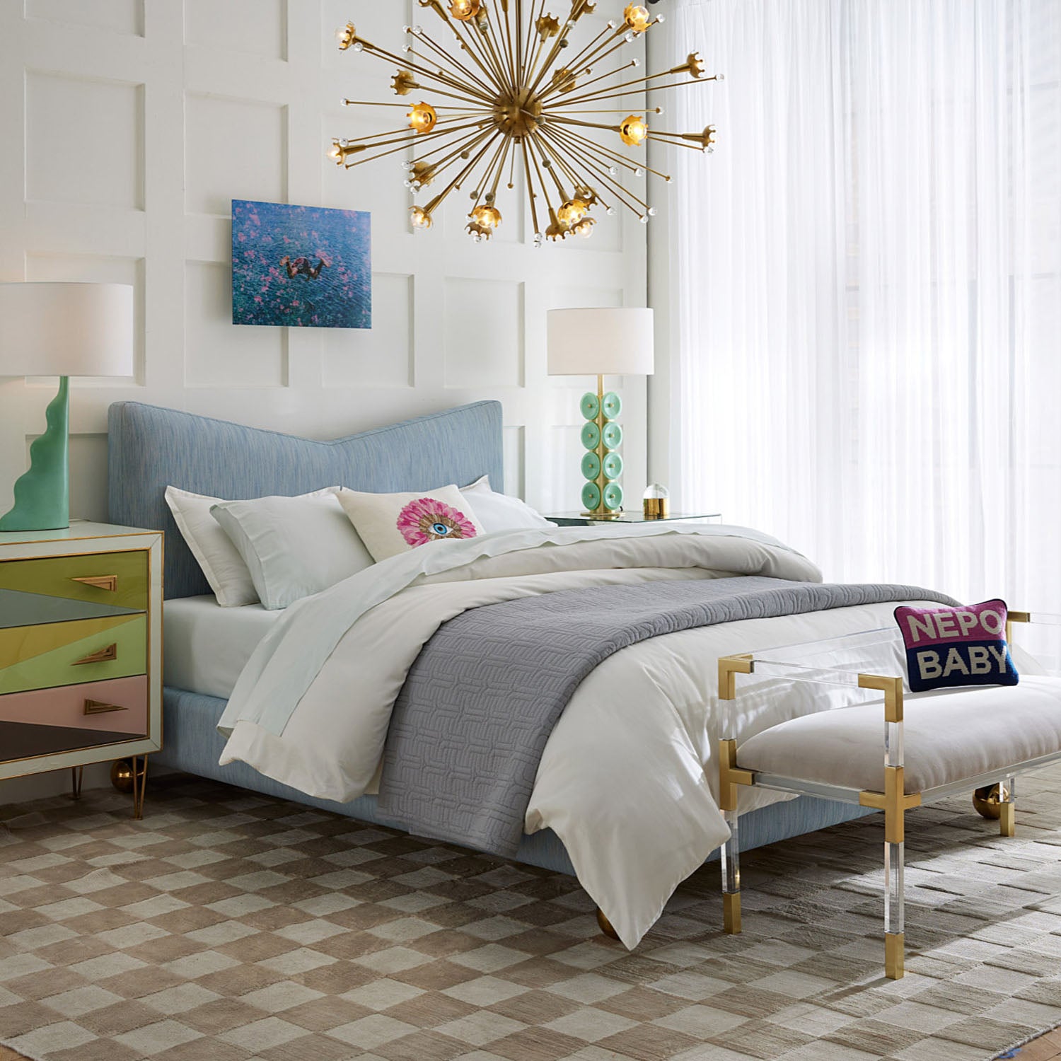 Jonathan Adler Petals Beaded Throw Pillow