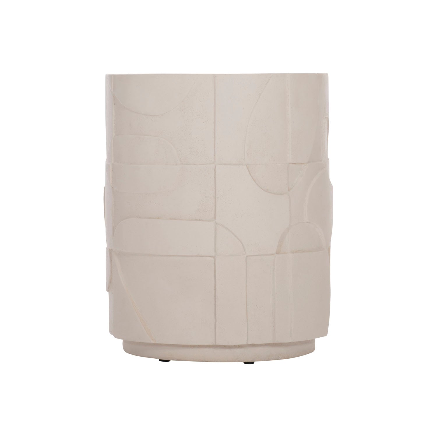 Bernhardt Interiors Zina Accent Table in Stonecast finish, styled in a room.