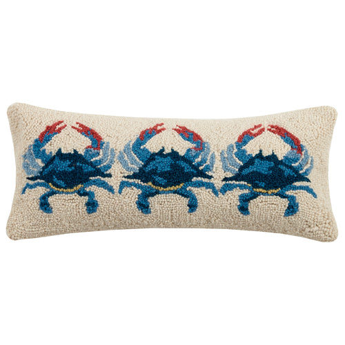 Blue Crabs Hook Throw Pillow