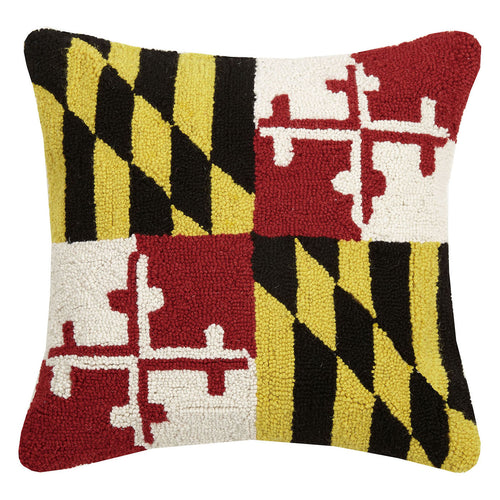 Maryland Flag Hook Throw Pillow