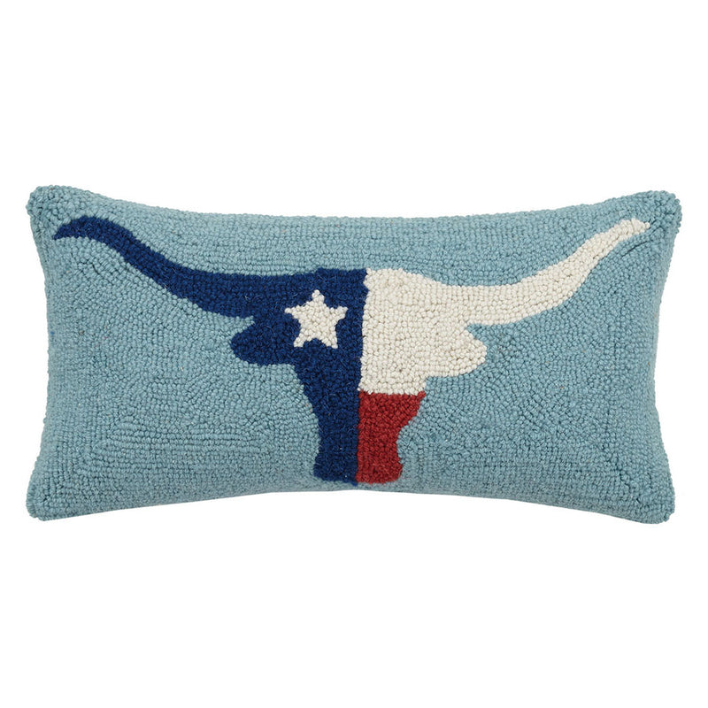 Texas Longhorn Flag Hook Throw Pillow