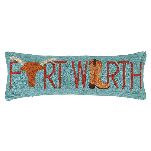 Forth Worth With Boot Hook Throw Pillow