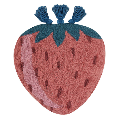 Justina Blakeney Strawberry Shaped with Tassels Hook Throw Pillow
