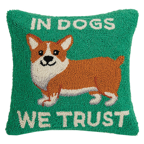 In Dogs We Trust Hook Throw Pillow