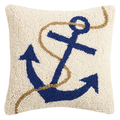 Anchor & Rope Hook Throw Pillow