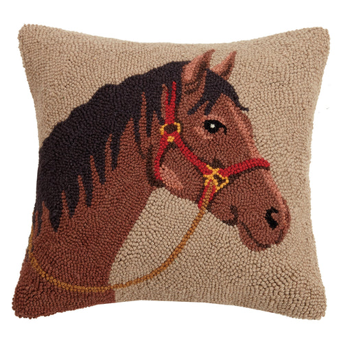 Horse I Hook Throw Pillow