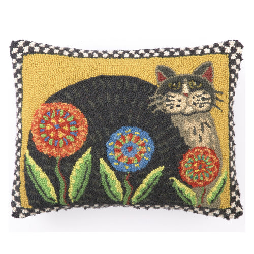 Penny Flower Cat Hook Throw Pillow