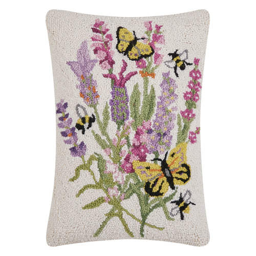 Lavender Butterflies Hook Throw Pillow