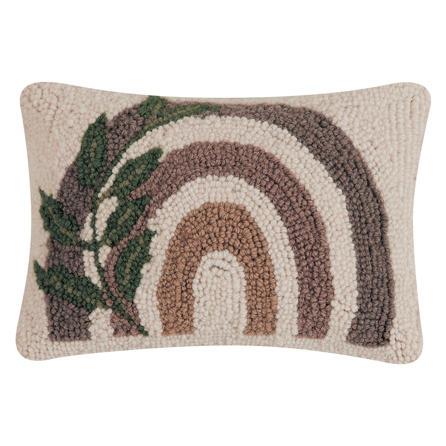 Rainbow & Leaves Hook Throw Pillow