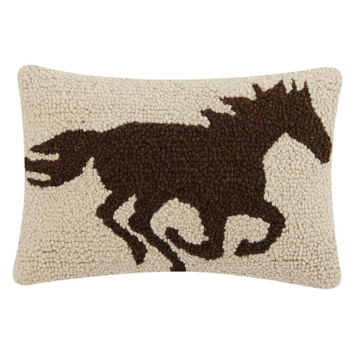 Racehorse Brown Hook Throw Pillow