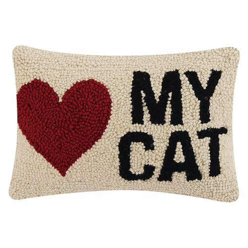 Heart My Cat Hook Throw Pillow