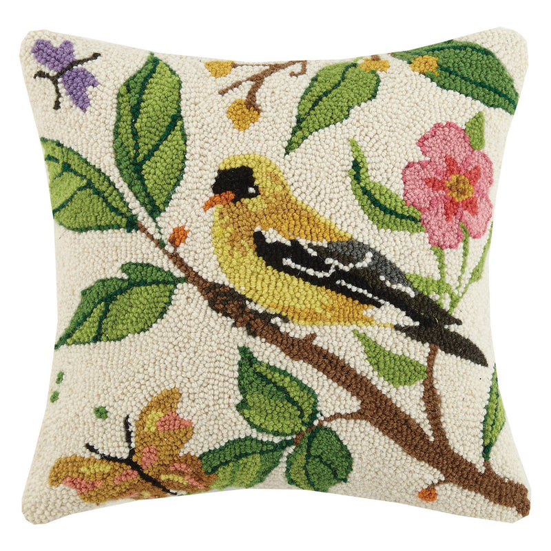 Goldfinch Hook Throw Pillow