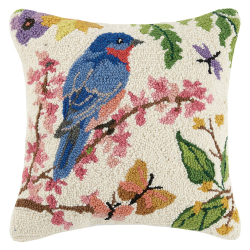 Bluebird Hook Throw Pillow