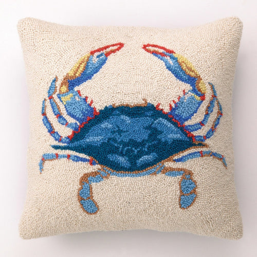 Blue Crab Hook Throw Pillow