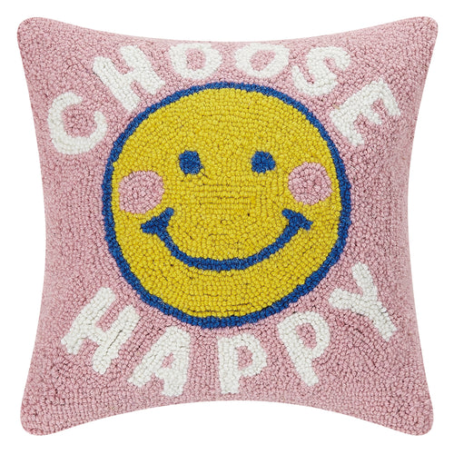 Choose Happy Hook Throw Pillow