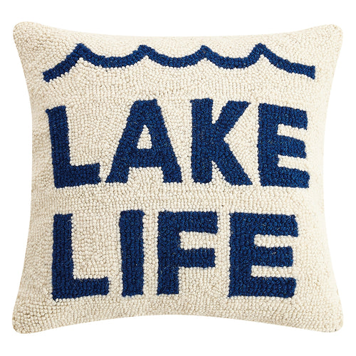 Lake Life Square Hook Throw Pillow