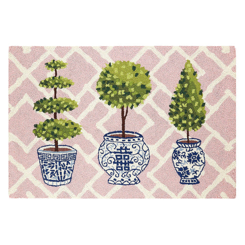 Topiary Collection with Pink Hook Rug