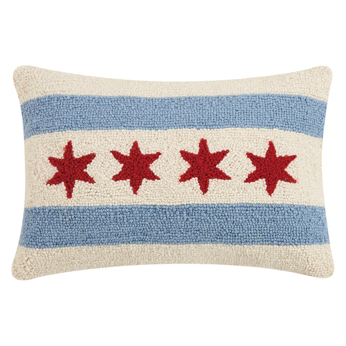 Chicago Flag Hook Throw Pillow