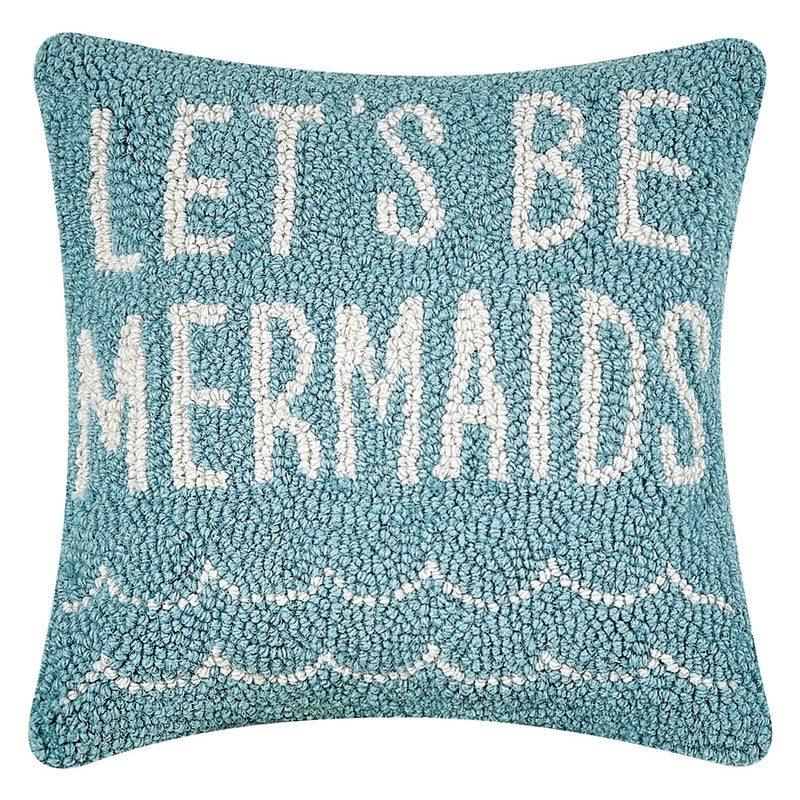 Let's Be Mermaids Hook Throw Pillow